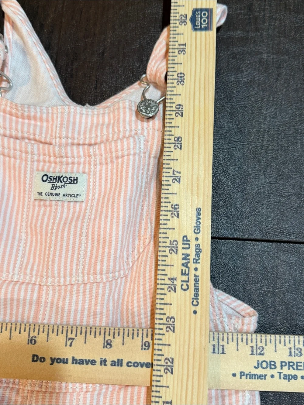 OshKosh B'gosh Pink Hickory Stripe Kids Overalls Sz 5T